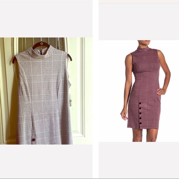 Sharagano Dresses & Skirts - NWT Sharagano Mock Neck Houndstooth Dress